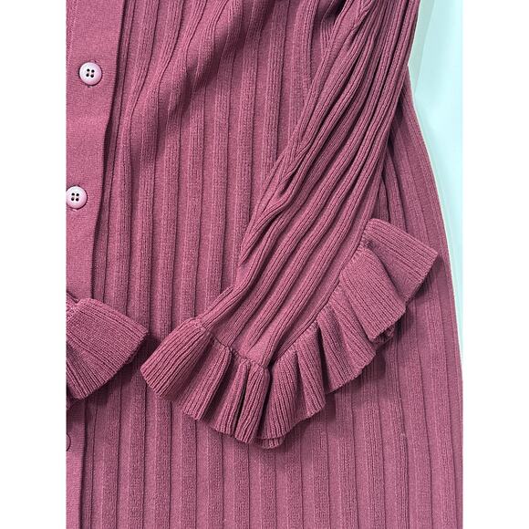 C/MEO COLLECTIVE Women's Deep Purple Knit Sweater Dress / Tunic Sz Large 10 / 12 - Picture 11 of 14